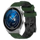 For Huawei Watch GT3 Pro 46mm 22mm Football Pattern Two-Color Silicone Watch Band(Armygreen+Black) - 1