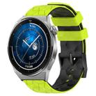 For Huawei Watch GT3 Pro 46mm 22mm Football Pattern Two-Color Silicone Watch Band(Lime Green + Black) - 1