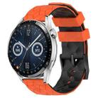 For Huawei Watch GT3 46mm 22mm Football Pattern Two-Color Silicone Watch Band(Orange+Black) - 1