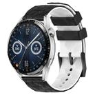 For Huawei Watch GT3 46mm 22mm Football Pattern Two-Color Silicone Watch Band(Black+White) - 1