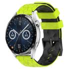 For Huawei Watch GT3 46mm 22mm Football Pattern Two-Color Silicone Watch Band(Lime Green + Black) - 1