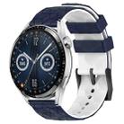 For Huawei Watch GT3 46mm 22mm Football Pattern Two-Color Silicone Watch Band(Midnight Blue + White) - 1