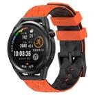 For Huawei Watch GT Runner 22mm Football Pattern Two-Color Silicone Watch Band(Orange+Black) - 1