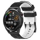 For Huawei Watch GT Runner 22mm Football Pattern Two-Color Silicone Watch Band(Black+White) - 1