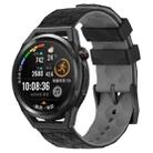 For Huawei Watch GT Runner 22mm Football Pattern Two-Color Silicone Watch Band(Black+Grey) - 1