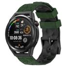 For Huawei Watch GT Runner 22mm Football Pattern Two-Color Silicone Watch Band(Armygreen+Black) - 1