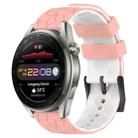 For Huawei Watch 3 Pro New 22mm Football Pattern Two-Color Silicone Watch Band(Pink+White) - 1