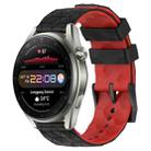 For Huawei Watch 3 Pro New 22mm Football Pattern Two-Color Silicone Watch Band(Black+Red) - 1