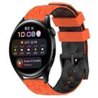 For Huawei Watch 3 22mm Football Pattern Two-Color Silicone Watch Band(Orange+Black) - 1