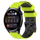 For Huawei Watch 3 22mm Football Pattern Two-Color Silicone Watch Band(Lime Green + Black) - 1