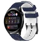 For Huawei Watch 3 22mm Football Pattern Two-Color Silicone Watch Band(Midnight Blue + White) - 1