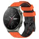 For Huawei GT2 Pro 22mm Football Pattern Two-Color Silicone Watch Band(Orange+Black) - 1