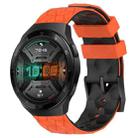 For Huawei Watch GT 2E 22mm Football Pattern Two-Color Silicone Watch Band(Orange+Black) - 1