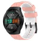 For Huawei Watch GT 2E 22mm Football Pattern Two-Color Silicone Watch Band(Pink+White) - 1