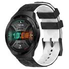 For Huawei Watch GT 2E 22mm Football Pattern Two-Color Silicone Watch Band(Black+White) - 1