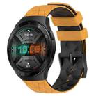 For Huawei Watch GT 2E 22mm Football Pattern Two-Color Silicone Watch Band(Yellow+Black) - 1