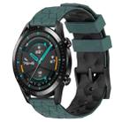 For Huawei GT2 46mm 22mm Football Pattern Two-Color Silicone Watch Band(Olive Green + Black) - 1