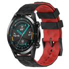 For Huawei GT2 46mm 22mm Football Pattern Two-Color Silicone Watch Band(Black+Red) - 1