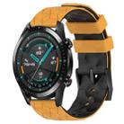 For Huawei GT2 46mm 22mm Football Pattern Two-Color Silicone Watch Band(Yellow+Black) - 1