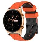 For Honor Watch GS 3 22mm Football Pattern Two-Color Silicone Watch Band(Orange+Black) - 1