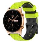 For Honor Watch GS 3 22mm Football Pattern Two-Color Silicone Watch Band(Lime Green + Black) - 1