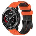 For Honor Watch GS Pro 22mm Football Pattern Two-Color Silicone Watch Band(Orange+Black) - 1