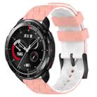 For Honor Watch GS Pro 22mm Football Pattern Two-Color Silicone Watch Band(Pink+White) - 1