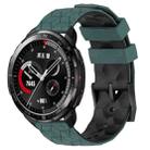 For Honor Watch GS Pro 22mm Football Pattern Two-Color Silicone Watch Band(Olive Green + Black) - 1