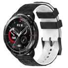 For Honor Watch GS Pro 22mm Football Pattern Two-Color Silicone Watch Band(Black+White) - 1