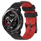 For Honor Watch GS Pro 22mm Football Pattern Two-Color Silicone Watch Band(Black+Red) - 1