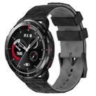 For Honor Watch GS Pro 22mm Football Pattern Two-Color Silicone Watch Band(Black+Grey) - 1