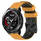 For Honor Watch GS Pro 22mm Football Pattern Two-Color Silicone Watch Band(Yellow+Black) - 1