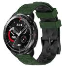 For Honor Watch GS Pro 22mm Football Pattern Two-Color Silicone Watch Band(Armygreen+Black) - 1