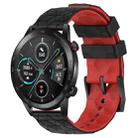 For Honor Magic Watch 2 46mm 22mm Football Pattern Two-Color Silicone Watch Band(Black+Red) - 1