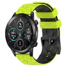 For Honor Magic Watch 2 46mm 22mm Football Pattern Two-Color Silicone Watch Band(Lime Green + Black) - 1