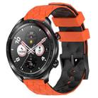 For Honor Watch Dream 22mm Football Pattern Two-Color Silicone Watch Band(Orange+Black) - 1
