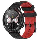 For Honor Watch Dream 22mm Football Pattern Two-Color Silicone Watch Band(Black+Red) - 1