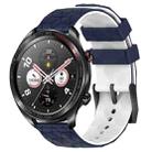 For Honor Watch Dream 22mm Football Pattern Two-Color Silicone Watch Band(Midnight Blue + White) - 1