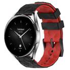 For Xiaomi MI Watch S2 22mm Football Pattern Two-Color Silicone Watch Band(Black+Red) - 1