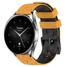 For Xiaomi MI Watch S2 22mm Football Pattern Two-Color Silicone Watch Band(Yellow+Black) - 1