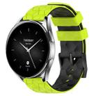 For Xiaomi MI Watch S2 22mm Football Pattern Two-Color Silicone Watch Band(Lime Green + Black) - 1