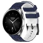 For Xiaomi MI Watch S2 22mm Football Pattern Two-Color Silicone Watch Band(Midnight Blue + White) - 1