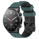 For Xiaomi MI Watch S1 22mm Football Pattern Two-Color Silicone Watch Band(Olive Green + Black) - 1
