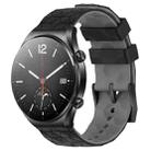 For Xiaomi MI Watch S1 22mm Football Pattern Two-Color Silicone Watch Band(Black+Grey) - 1