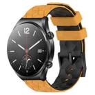 For Xiaomi MI Watch S1 22mm Football Pattern Two-Color Silicone Watch Band(Yellow+Black) - 1