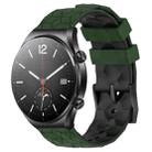 For Xiaomi MI Watch S1 22mm Football Pattern Two-Color Silicone Watch Band(Armygreen+Black) - 1
