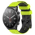 For Xiaomi MI Watch S1 22mm Football Pattern Two-Color Silicone Watch Band(Lime Green + Black) - 1