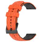 For Xiaomi MI Watch S1 Pro 22mm Football Pattern Two-Color Silicone Watch Band(Orange+Black) - 2