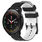 For Xiaomi MI Watch S1 Pro 22mm Football Pattern Two-Color Silicone Watch Band(Black+White) - 1