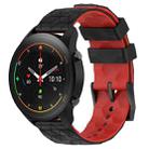 For Xiaomi MI Watch S1 Pro 22mm Football Pattern Two-Color Silicone Watch Band(Black+Red) - 1